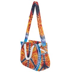 Tie Dye Peace Sign Rope Handles Shoulder Strap Bag by Cemarart