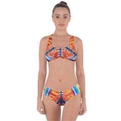 Tie Dye Peace Sign Criss Cross Bikini Set by Cemarart