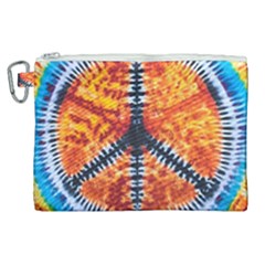 Tie Dye Peace Sign Canvas Cosmetic Bag (XL)