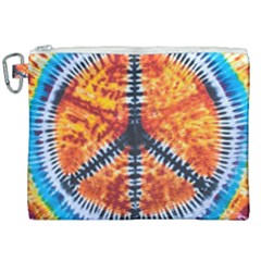 Tie Dye Peace Sign Canvas Cosmetic Bag (xxl)