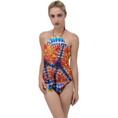 Tie Dye Peace Sign Go with the Flow One Piece Swimsuit