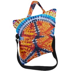 Tie Dye Peace Sign Fold Over Handle Tote Bag