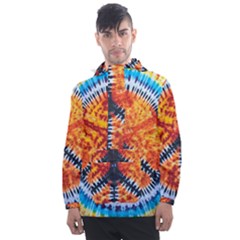 Tie Dye Peace Sign Men s Front Pocket Pullover Windbreaker