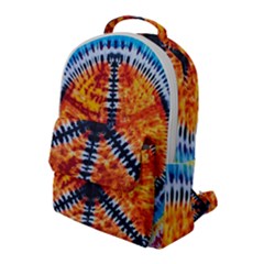 Tie Dye Peace Sign Flap Pocket Backpack (Large)