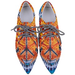 Tie Dye Peace Sign Pointed Oxford Shoes
