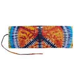 Tie Dye Peace Sign Roll Up Canvas Pencil Holder (M)