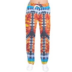 Tie Dye Peace Sign Women Velvet Drawstring Pants