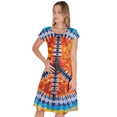 Tie Dye Peace Sign Classic Short Sleeve Dress