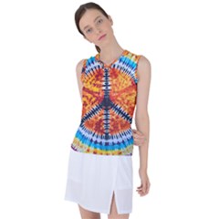 Tie Dye Peace Sign Women s Sleeveless Sports Top