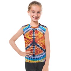 Tie Dye Peace Sign Kids  Mesh Tank Top