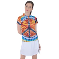 Tie Dye Peace Sign Women s Polo T-Shirt