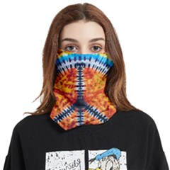 Tie Dye Peace Sign Face Covering Bandana (Two Sides)