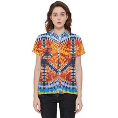 Tie Dye Peace Sign Short Sleeve Pocket Shirt