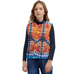 Tie Dye Peace Sign Kid s Button Up Puffer Vest	