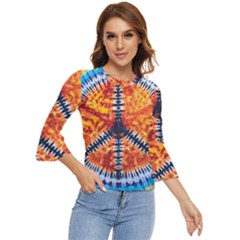 Tie Dye Peace Sign Bell Sleeve Top