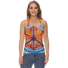 Tie Dye Peace Sign Basic Halter Top