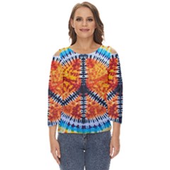 Tie Dye Peace Sign Cut Out Wide Sleeve Top