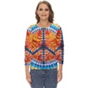 Tie Dye Peace Sign Cut Out Wide Sleeve Top View1