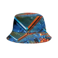 Gray Circuit Board Electronics Electronic Components Microprocessor Inside Out Bucket Hat by Cemarart