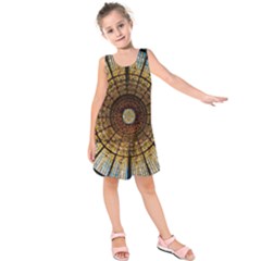 Barcelona Stained Glass Window Kids  Sleeveless Dress