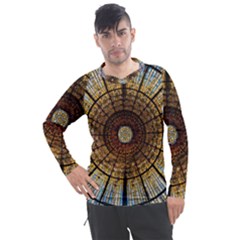 Barcelona Stained Glass Window Men s Pique Long Sleeve T-shirt