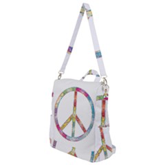 Flourish Decorative Peace Sign Crossbody Backpack by Cemarart