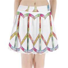 Flourish Decorative Peace Sign Pleated Mini Skirt