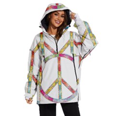 Flourish Decorative Peace Sign Women s Ski And Snowboard Jacket