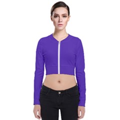 Ultra Violet Purple Long Sleeve Zip Up Bomber Jacket by bruzer