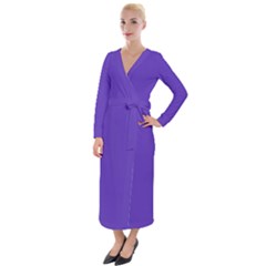 Ultra Violet Purple Velvet Maxi Wrap Dress