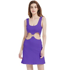 Ultra Violet Purple Velour Cutout Dress