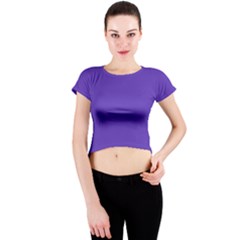 Ultra Violet Purple Crew Neck Crop Top by bruzer