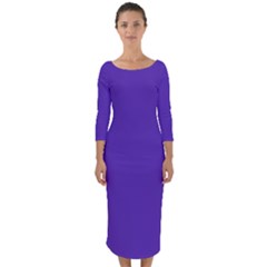 Ultra Violet Purple Quarter Sleeve Midi Bodycon Dress by bruzer