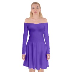 Ultra Violet Purple Off Shoulder Skater Dress by bruzer