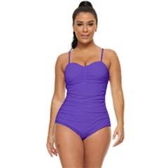 Ultra Violet Purple Retro Full Coverage Swimsuit by bruzer