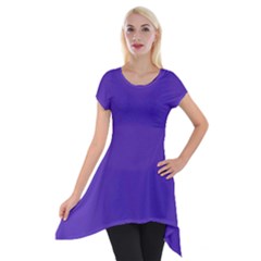 Ultra Violet Purple Short Sleeve Side Drop Tunic by Patternsandcolors