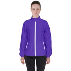 Ultra Violet Purple Women s High Neck Windbreaker by Patternsandcolors