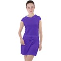 Ultra Violet Purple Drawstring Hooded Dress View1