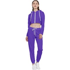 Ultra Violet Purple Cropped Zip Up Lounge Set by Patternsandcolors