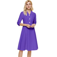 Ultra Violet Purple Classy Knee Length Dress by Patternsandcolors