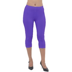 Ultra Violet Purple Lightweight Velour Capri Leggings 