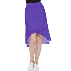 Ultra Violet Purple Frill Hi Low Chiffon Skirt by Patternsandcolors