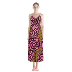 Authentic Aboriginal Art - You Belong Button Up Chiffon Maxi Dress