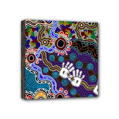 Authentic Aboriginal Art - Discovering Your Dreams Mini Canvas 4  X 4  (stretched)