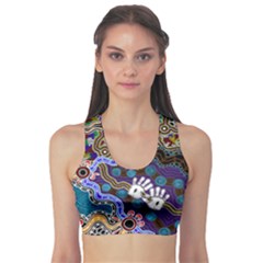Authentic Aboriginal Art - Discovering Your Dreams Fitness Sports Bra