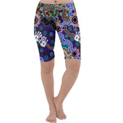 Authentic Aboriginal Art - Discovering Your Dreams Cropped Leggings 