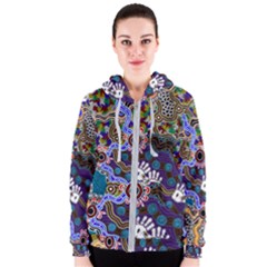 Authentic Aboriginal Art - Discovering Your Dreams Women s Zipper Hoodie