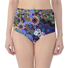 Authentic Aboriginal Art - Discovering Your Dreams Classic High-Waist Bikini Bottoms