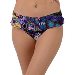 Authentic Aboriginal Art - Discovering Your Dreams Frill Bikini Bottoms