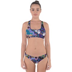 Authentic Aboriginal Art - Discovering Your Dreams Cross Back Hipster Bikini Set by hogartharts